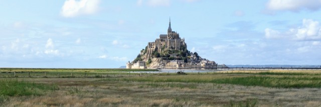 De iconische Mount Saint-Michel, het eindpunt van La Véloscénie