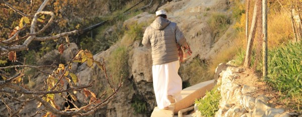 Hiken in Oman op slippers