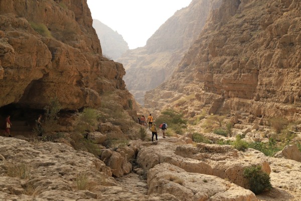 Overzicht van de Wadi-al-Shab in Oman